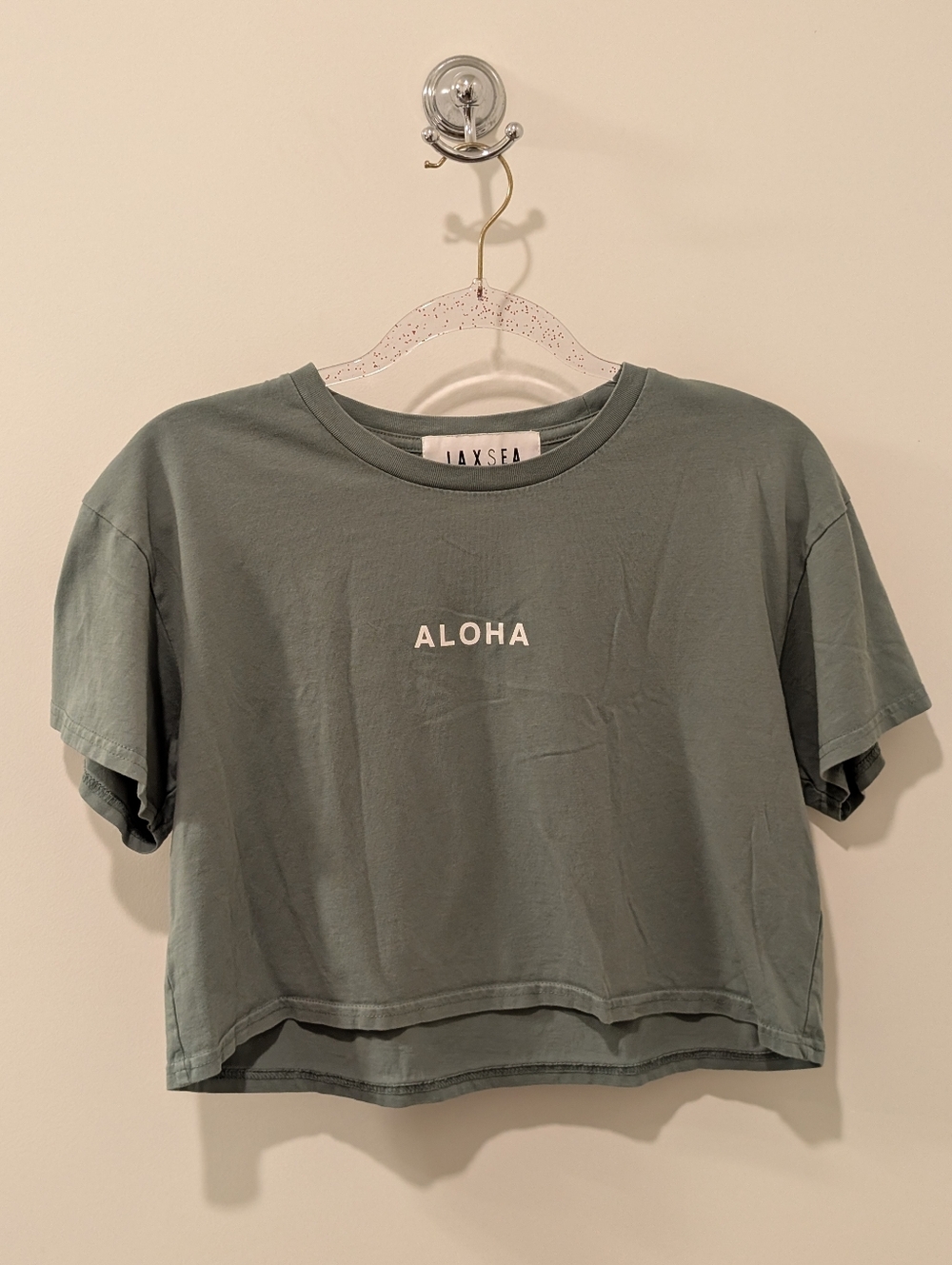 JAXSEA HAWAII Aloha 100% Cotton Cropped Tee